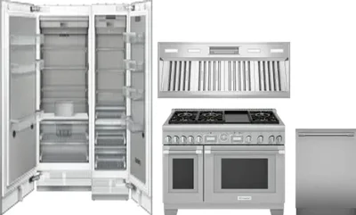 5 Piece Package Includes Refrigerator, Freezer, Range, Hood And Dishwasher