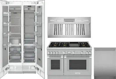 5 Piece Package Includes Refrigerator, Freezer, Range, Hood And Dishwasher