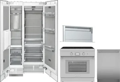 5 Piece Package Includes Refrigerator, Freezer, Range, Hood And Dishwasher