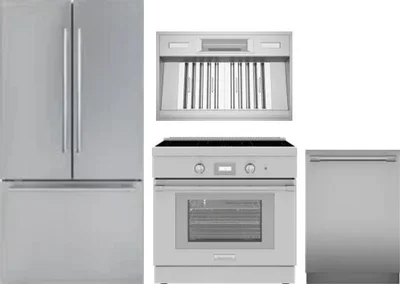 4 Piece Package Includes Refrigerator, Range, Hood And Dishwasher