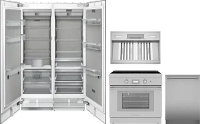 5 Piece Package Includes Refrigerator, Freezer, Range, Hood And Dishwasher