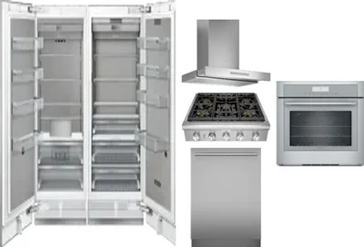 6 Piece Package Includes Refrigerator, Freezer, Cooktop, Wall Oven, Hood And Dishwasher