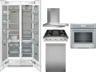6 Piece Package Includes Refrigerator, Freezer, Cooktop, Wall Oven, Hood And Dishwasher