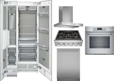 6 Piece Package Includes Refrigerator, Freezer, Cooktop, Wall Oven, Hood And Dishwasher