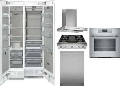 6 Piece Package Includes Refrigerator, Freezer, Cooktop, Wall Oven, Hood And Dishwasher