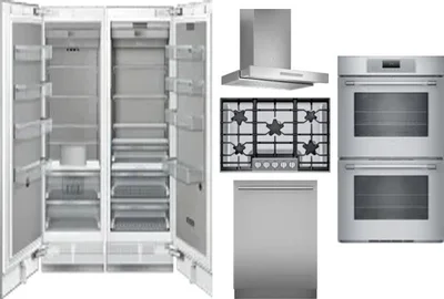 6 Piece Package Includes Refrigerator, Freezer, Cooktop, Wall Oven, Hood And Dishwasher