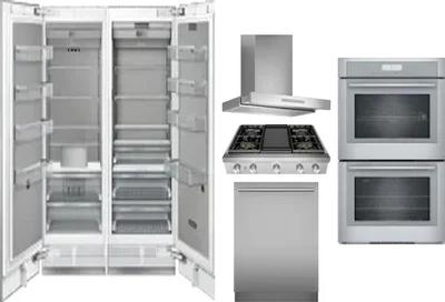 6 Piece Package Includes Refrigerator, Freezer, Cooktop, Wall Oven, Hood And Dishwasher