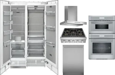 6 Piece Package Includes Refrigerator, Freezer, Cooktop, Wall Oven, Hood And Dishwasher