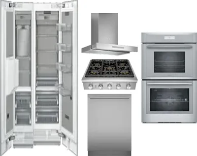 6 Piece Package Includes Refrigerator, Freezer, Cooktop, Wall Oven, Hood And Dishwasher