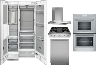 6 Piece Package Includes Refrigerator, Freezer, Cooktop, Wall Oven, Hood And Dishwasher