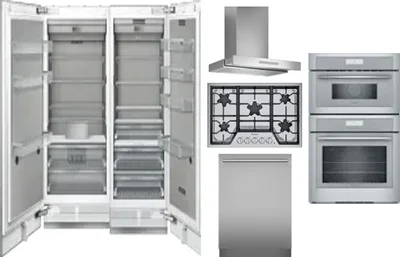 6 Piece Package Includes Refrigerator, Freezer, Cooktop, Wall Oven, Hood And Dishwasher