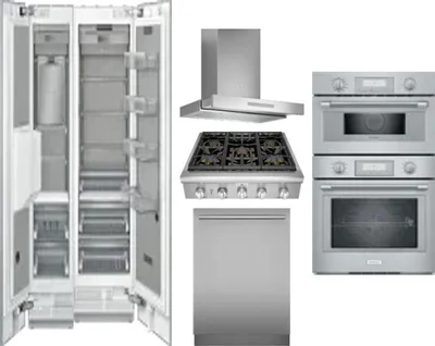 6 Piece Package Includes Refrigerator, Freezer, Cooktop, Wall Oven, Hood And Dishwasher