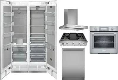 6 Piece Package Includes Refrigerator, Freezer, Cooktop, Wall Oven, Hood And Dishwasher