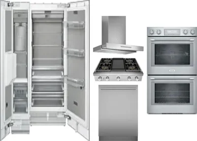 6 Piece Package Includes Refrigerator, Freezer, Cooktop, Wall Oven, Hood And Dishwasher