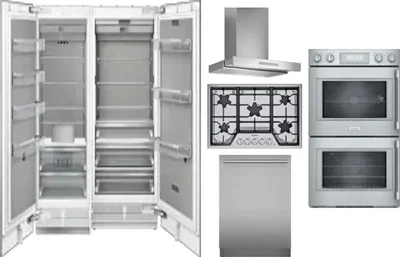 6 Piece Package Includes Refrigerator, Freezer, Cooktop, Wall Oven, Hood And Dishwasher