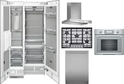 6 Piece Package Includes Refrigerator, Freezer, Cooktop, Wall Oven, Hood And Dishwasher