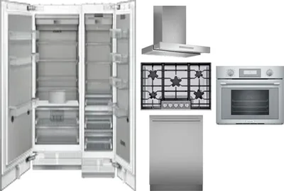 6 Piece Package Includes Refrigerator, Freezer, Cooktop, Wall Oven, Hood And Dishwasher