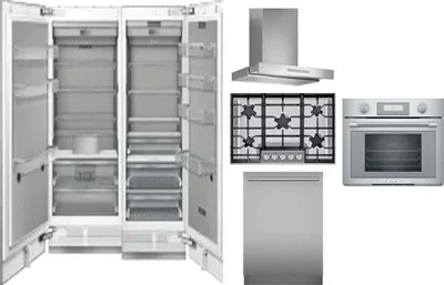 6 Piece Package Includes Refrigerator, Freezer, Cooktop, Wall Oven, Hood And Dishwasher