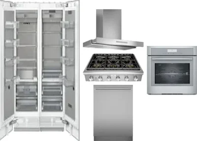 6 Piece Package Includes Refrigerator, Freezer, Cooktop, Wall Oven, Hood And Dishwasher