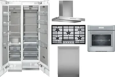 6 Piece Package Includes Refrigerator, Freezer, Cooktop, Wall Oven, Hood And Dishwasher
