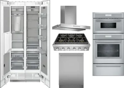 6 Piece Package Includes Refrigerator, Freezer, Cooktop, Wall Oven, Hood And Dishwasher