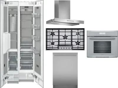 6 Piece Package Includes Refrigerator, Freezer, Cooktop, Wall Oven, Hood And Dishwasher