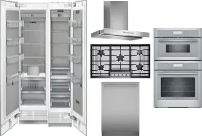 6 Piece Package Includes Refrigerator, Freezer, Cooktop, Wall Oven, Hood And Dishwasher