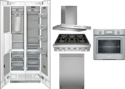 6 Piece Package Includes Refrigerator, Freezer, Cooktop, Wall Oven, Hood And Dishwasher