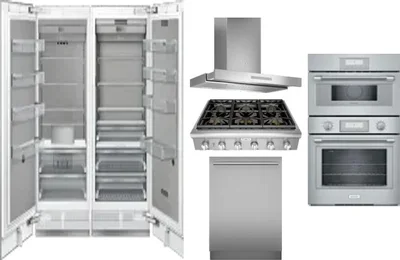 6 Piece Package Includes Refrigerator, Freezer, Cooktop, Wall Oven, Hood And Dishwasher