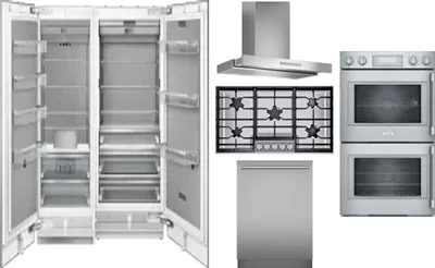 6 Piece Package Includes Refrigerator, Freezer, Cooktop, Wall Oven, Hood And Dishwasher