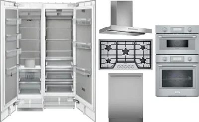 6 Piece Package Includes Refrigerator, Freezer, Cooktop, Wall Oven, Hood And Dishwasher