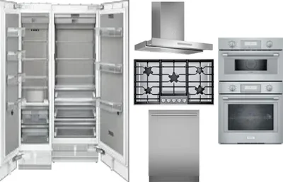 6 Piece Package Includes Refrigerator, Freezer, Cooktop, Wall Oven, Hood And Dishwasher