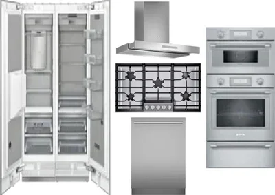 6 Piece Package Includes Refrigerator, Freezer, Cooktop, Wall Oven, Hood And Dishwasher