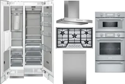 6 Piece Package Includes Refrigerator, Freezer, Cooktop, Wall Oven, Hood And Dishwasher