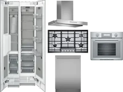 6 Piece Package Includes Refrigerator, Freezer, Cooktop, Wall Oven, Hood And Dishwasher