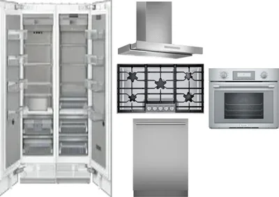 6 Piece Package Includes Refrigerator, Freezer, Cooktop, Wall Oven, Hood And Dishwasher