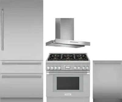 4 Piece Package Includes Refrigerator, Range, Hood And Dishwasher