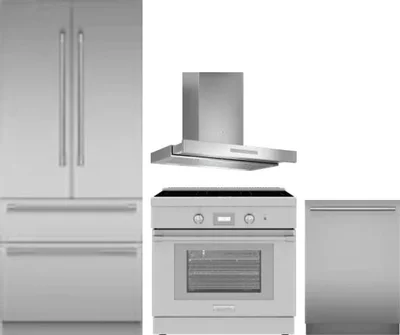 4 Piece Package Includes Refrigerator, Range, Hood And Dishwasher