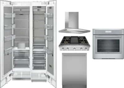 6 Piece Package Includes Refrigerator, Freezer, Cooktop, Wall Oven, Hood And Dishwasher