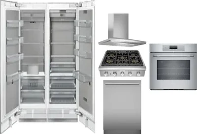 6 Piece Package Includes Refrigerator, Freezer, Cooktop, Wall Oven, Hood And Dishwasher