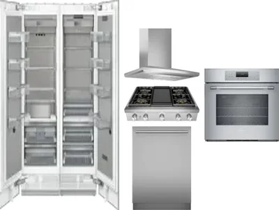 6 Piece Package Includes Refrigerator, Freezer, Cooktop, Wall Oven, Hood And Dishwasher