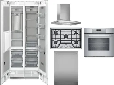 6 Piece Package Includes Refrigerator, Freezer, Cooktop, Wall Oven, Hood And Dishwasher