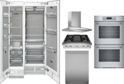 6 Piece Package Includes Refrigerator, Freezer, Cooktop, Wall Oven, Hood And Dishwasher