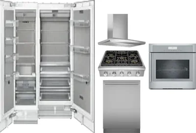 6 Piece Package Includes Refrigerator, Freezer, Cooktop, Wall Oven, Hood And Dishwasher