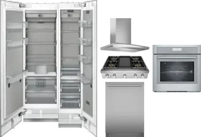 6 Piece Package Includes Refrigerator, Freezer, Cooktop, Wall Oven, Hood And Dishwasher