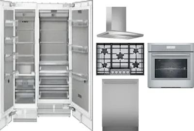 6 Piece Package Includes Refrigerator, Freezer, Cooktop, Wall Oven, Hood And Dishwasher