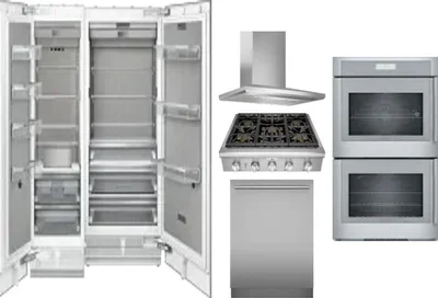 6 Piece Package Includes Refrigerator, Freezer, Cooktop, Wall Oven, Hood And Dishwasher