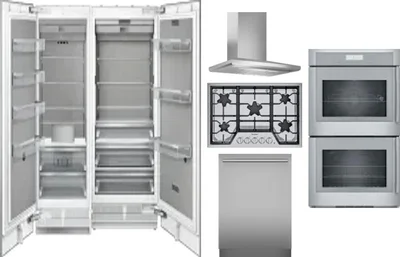 6 Piece Package Includes Refrigerator, Freezer, Cooktop, Wall Oven, Hood And Dishwasher