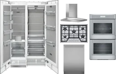 6 Piece Package Includes Refrigerator, Freezer, Cooktop, Wall Oven, Hood And Dishwasher