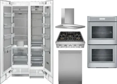 6 Piece Package Includes Refrigerator, Freezer, Cooktop, Wall Oven, Hood And Dishwasher